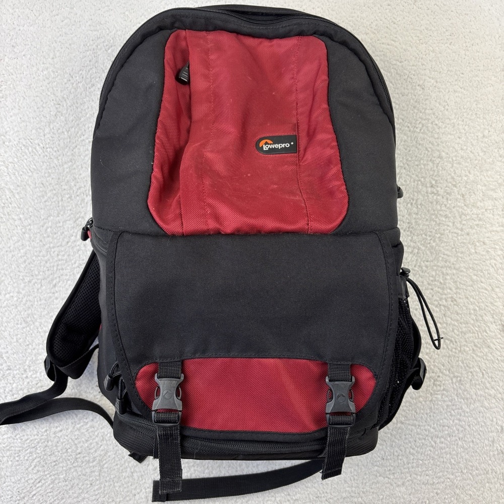 LOWEPRO 'Fastpack 200 Backpack' Red/Black Digital SLR Camera Bag Travel Pack - Picture 2 of 14